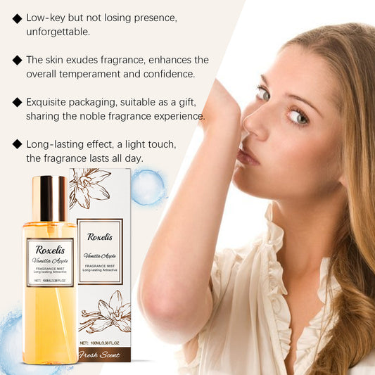 Roxelis Vanilla Apple Romantic Body Fragrance Niche Fresh Scent Body Stay Fragrance Light Fragrance Perfume Body Spray