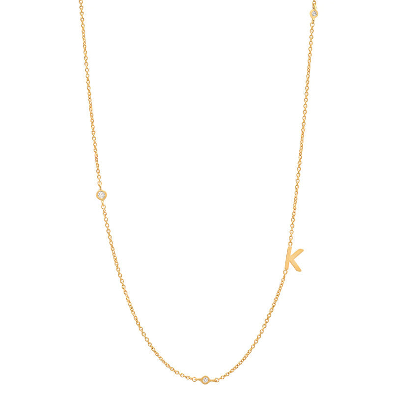 18K Gold Plated 26 Letter Stainless Steel Necklace