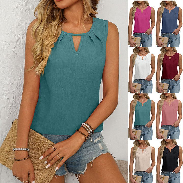 Round Neck Sleeveless Casual Short-sleeved Vest T-shirt