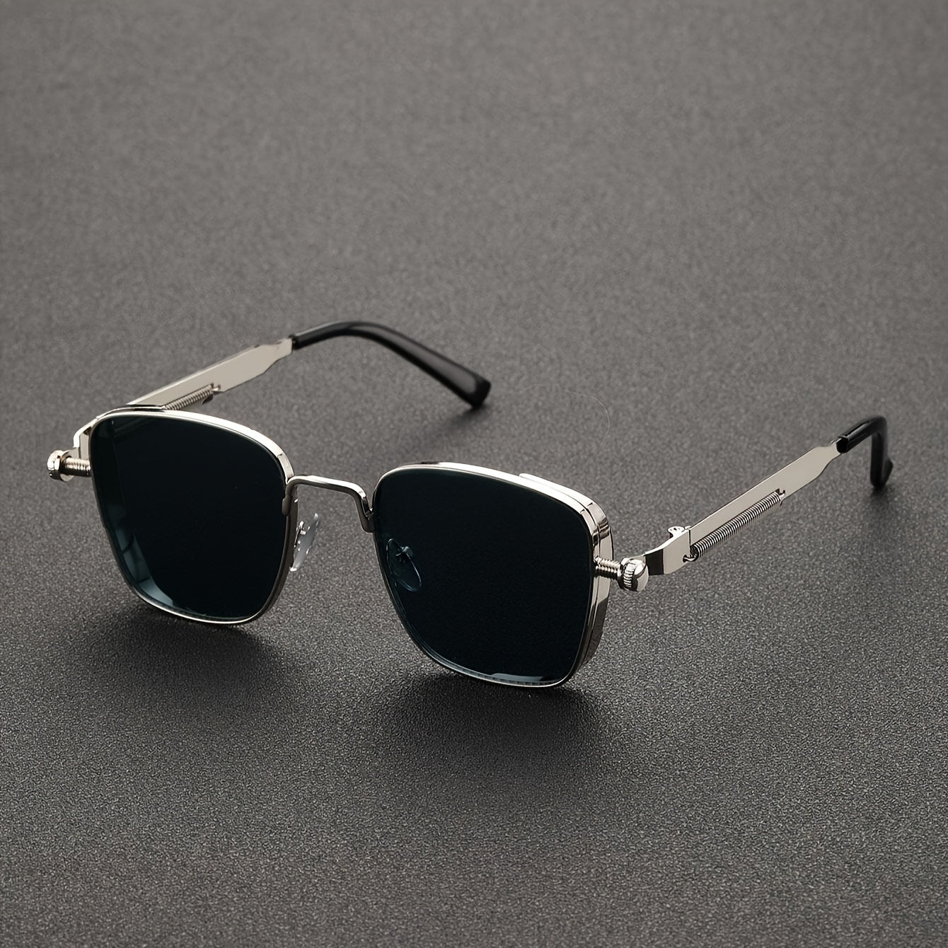 [Trendy Punk Sunglasses] Trendy Unique Reflective Punk Sunglasses | High-Quality Unisex Design with Case, Perfect for Outdoor Travel/Driving/Summer Beach Styling - Back-to-School Must-Have!