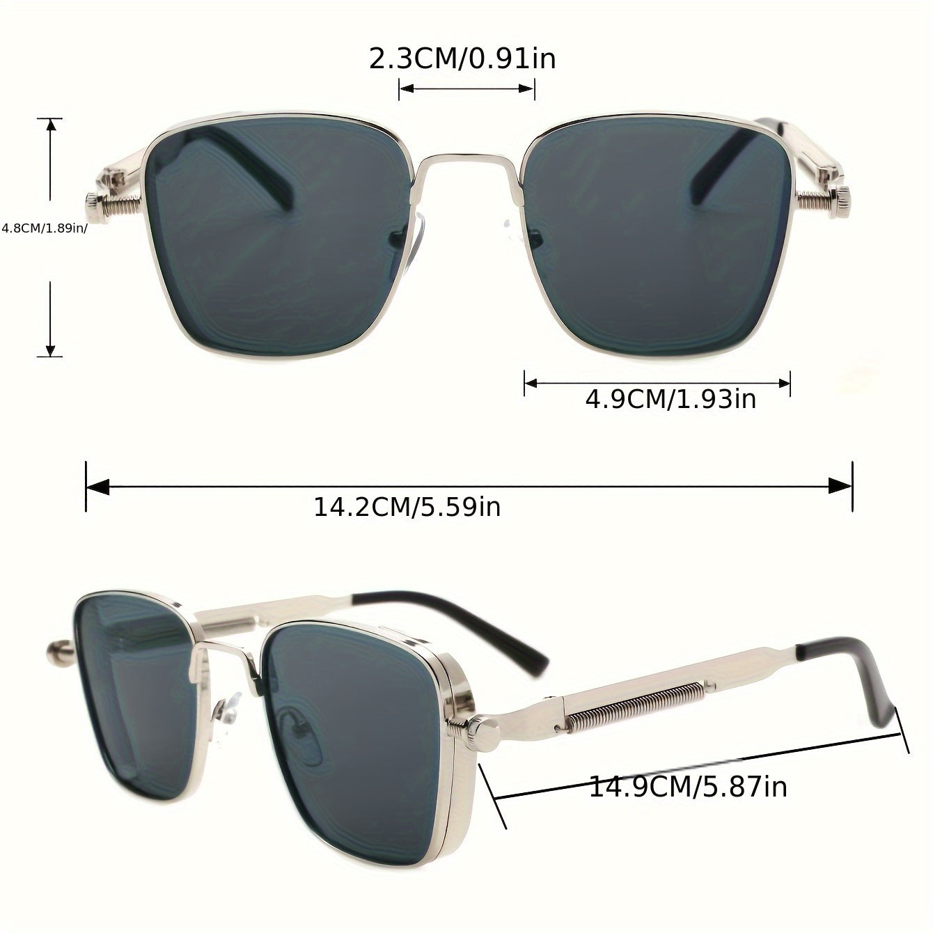 [Trendy Punk Sunglasses] Trendy Unique Reflective Punk Sunglasses | High-Quality Unisex Design with Case, Perfect for Outdoor Travel/Driving/Summer Beach Styling - Back-to-School Must-Have!