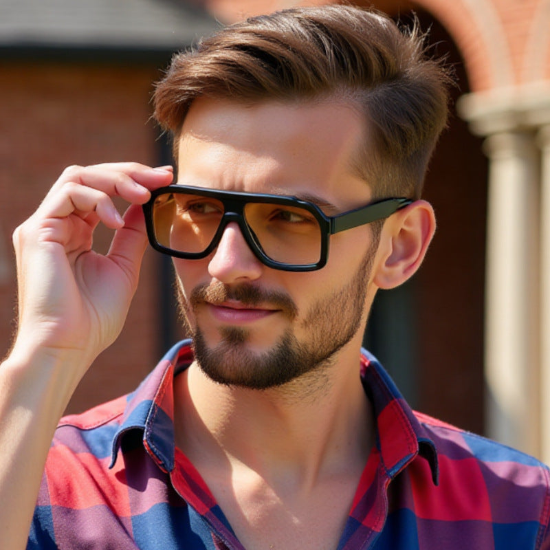 European And American Fashion Square Sunglasses Men