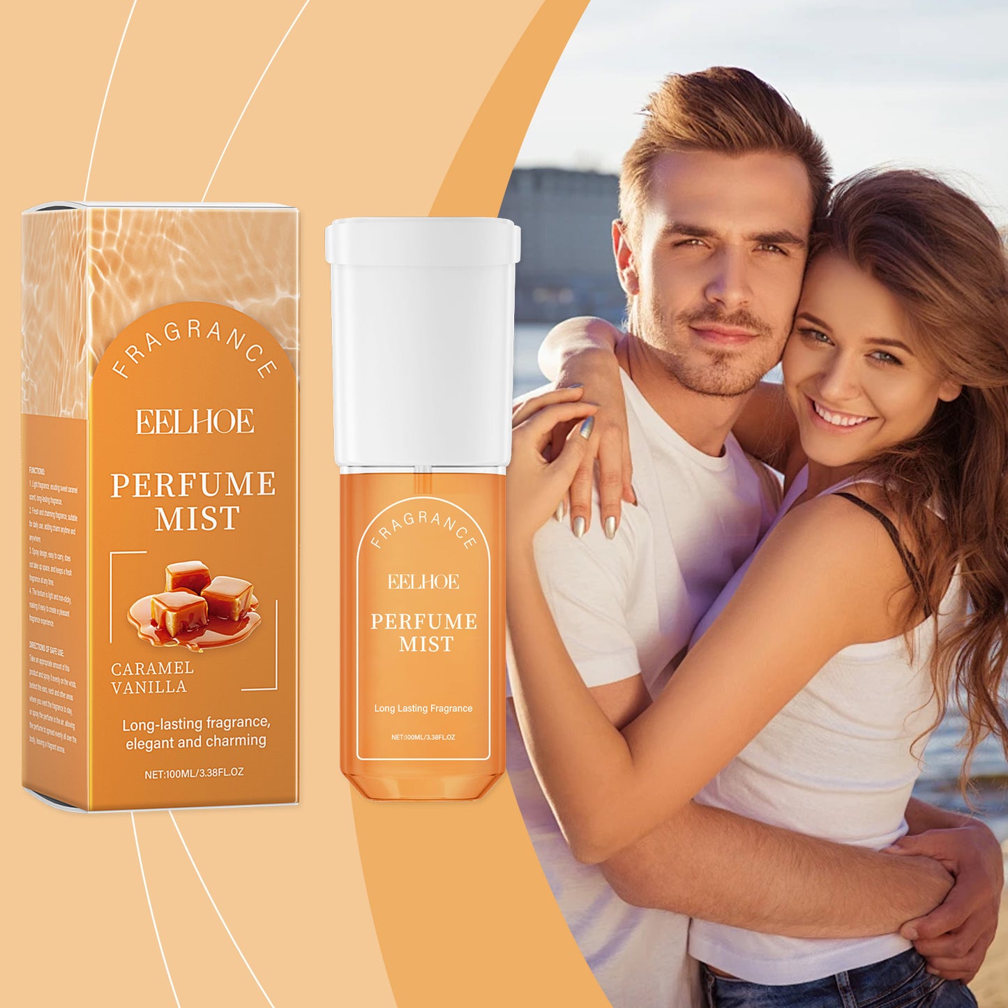 EELHOE Caramelized Vanilla Body Perfume Spray, Light Fragrance Soft Fragrance With Natural Fresh And Not Greasy Light Fragrance