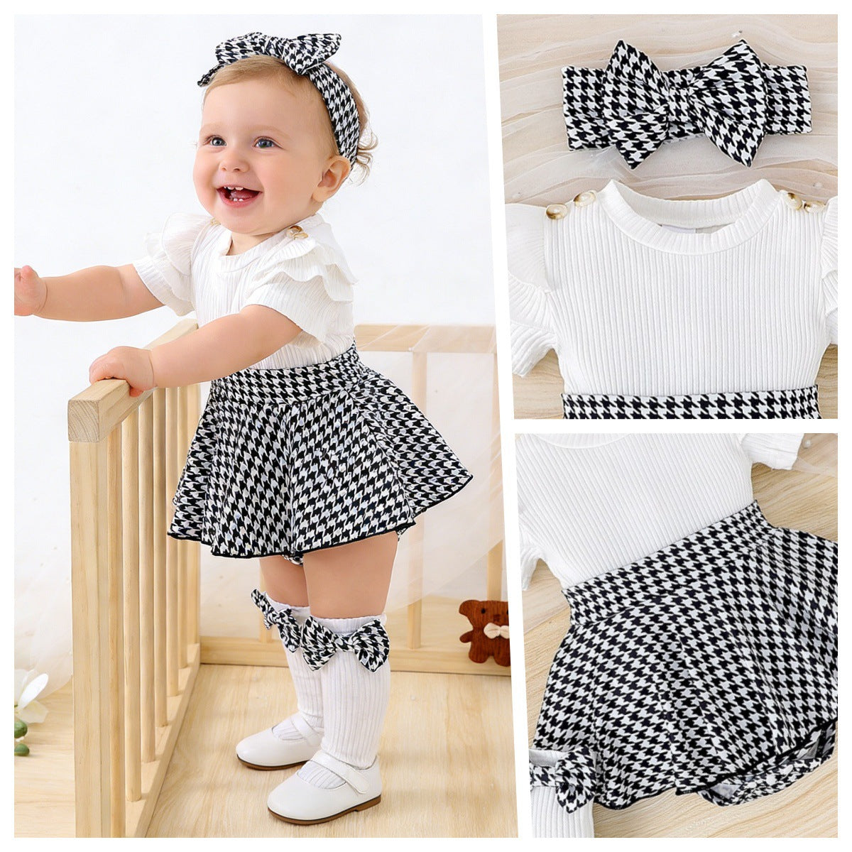 Striped short sleeved hoodie skirt
