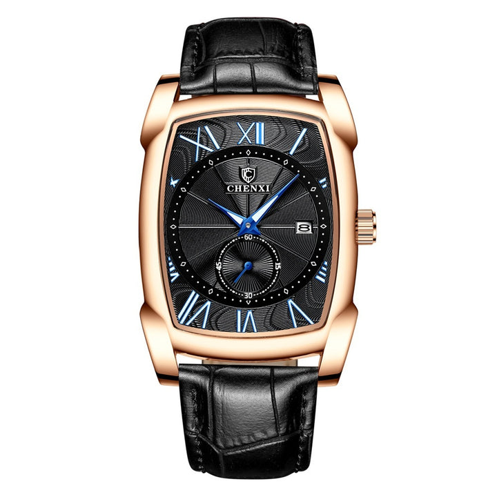 Square Men's Luminous Calendar Fashion Quartz Watch