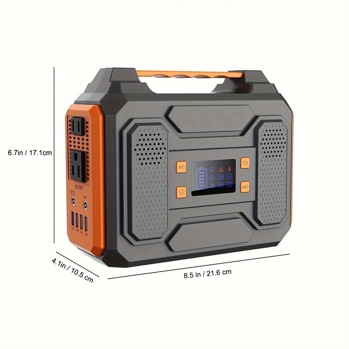 300W/100W Portable Power Station Solar Generator - 296Wh/256Wh/280Wh/146Wh Compact Lithium-Ion Battery Charger with 110V AC Outlet, DC & USB Outputs, LED Flashlight, Built-in Cooling Vents for Camping, RV, Emergency Home Use,