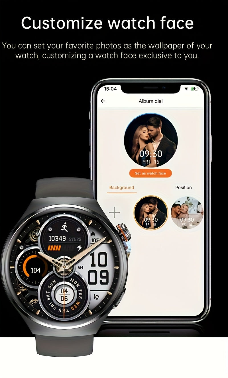 2025 Men's Smartwatch - HD TFT Display, Wireless Calling and Messaging, Android/iOS Compatible, Motion Tracker, Weather Alerts, 150+ Sport Modes, Activity Tracking, Black Silicone Strap, Modern Style, High-Quality Display