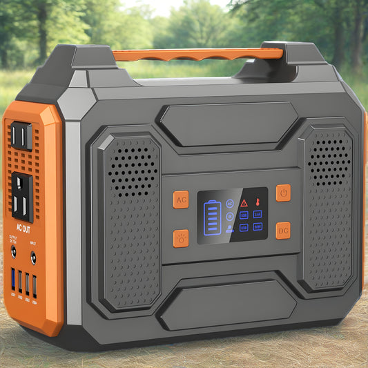 300W/100W Portable Power Station Solar Generator - 296Wh/256Wh/280Wh/146Wh Compact Lithium-Ion Battery Charger with 110V AC Outlet, DC & USB Outputs, LED Flashlight, Built-in Cooling Vents for Camping, RV, Emergency Home Use,