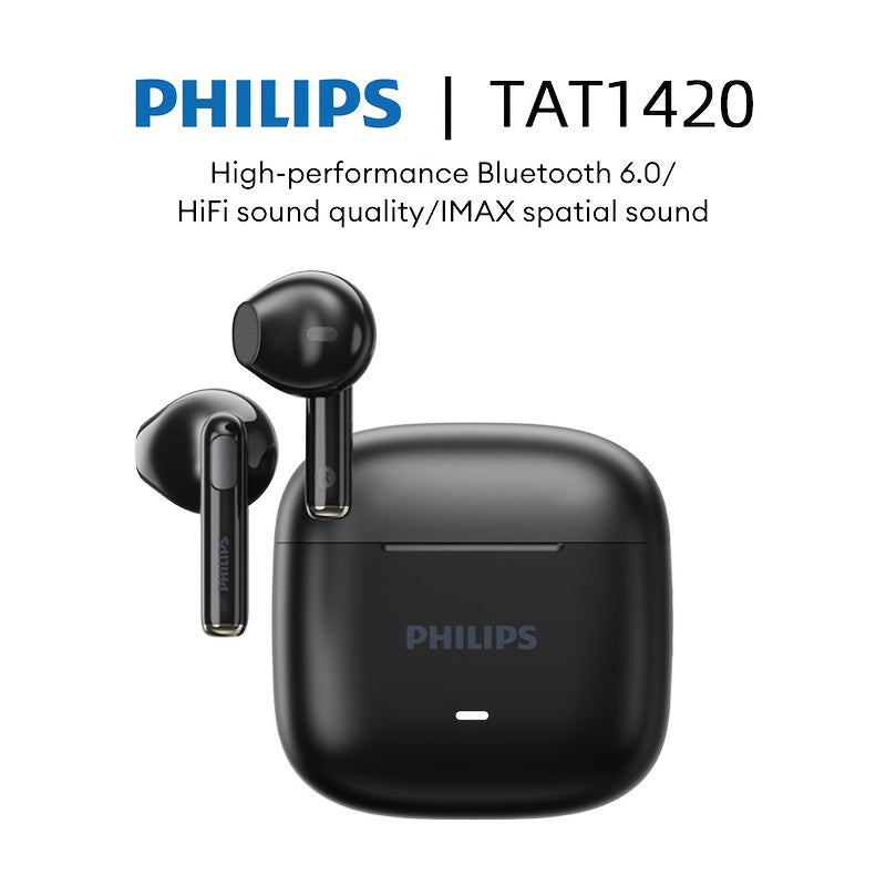 2025 Philips TAT1420 U - Shaped Patented Fit Long - Wear Wireless Earbuds Users Office Study Comfort