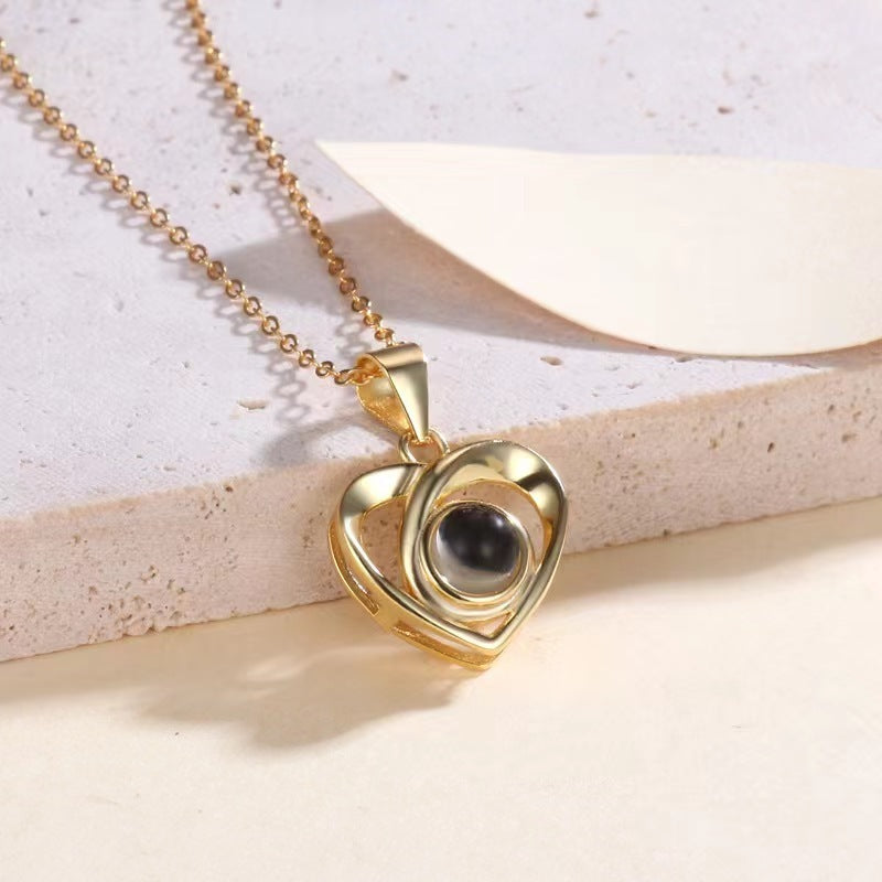 Copper Heart-shaped Luxury Necklace For Women