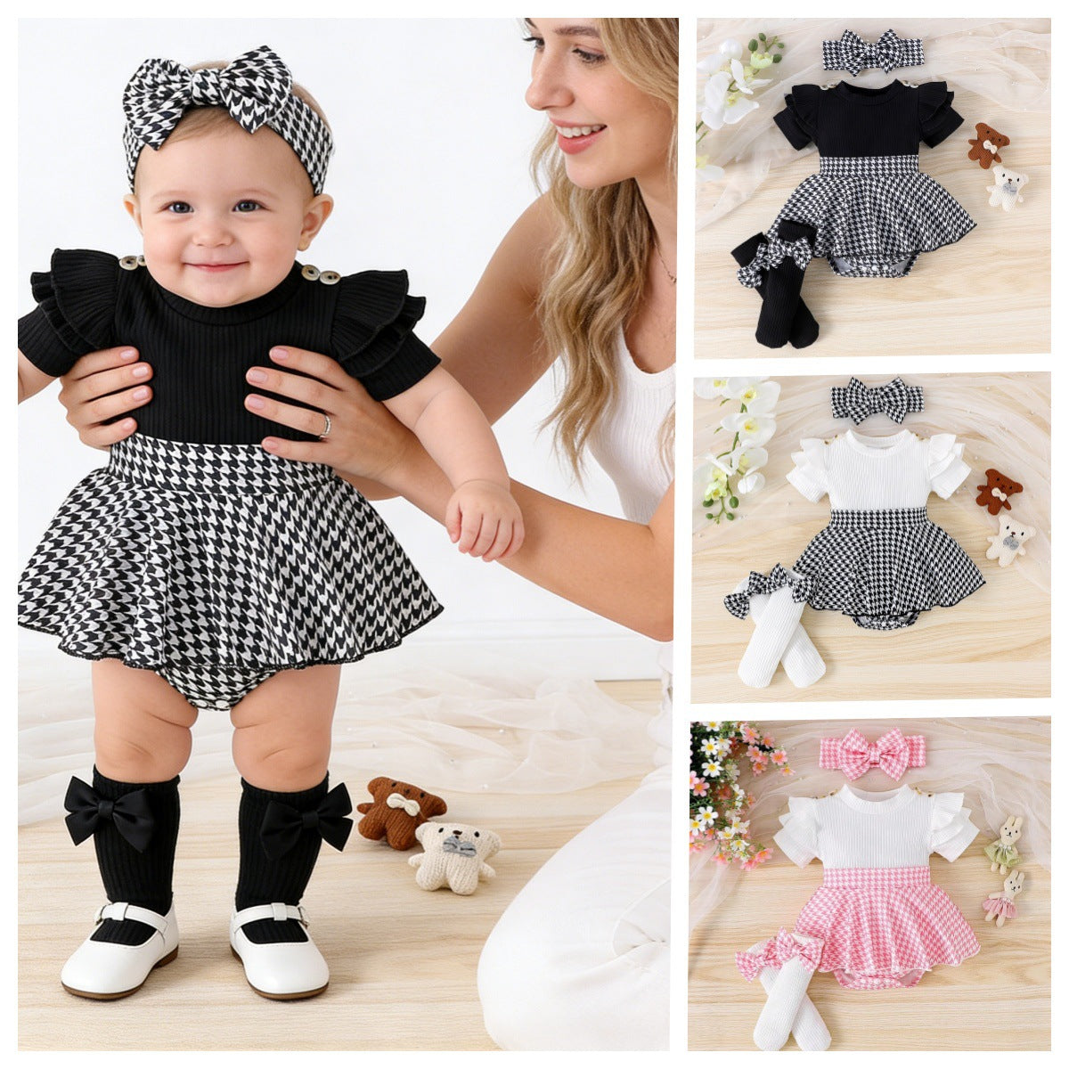 Striped short sleeved hoodie skirt
