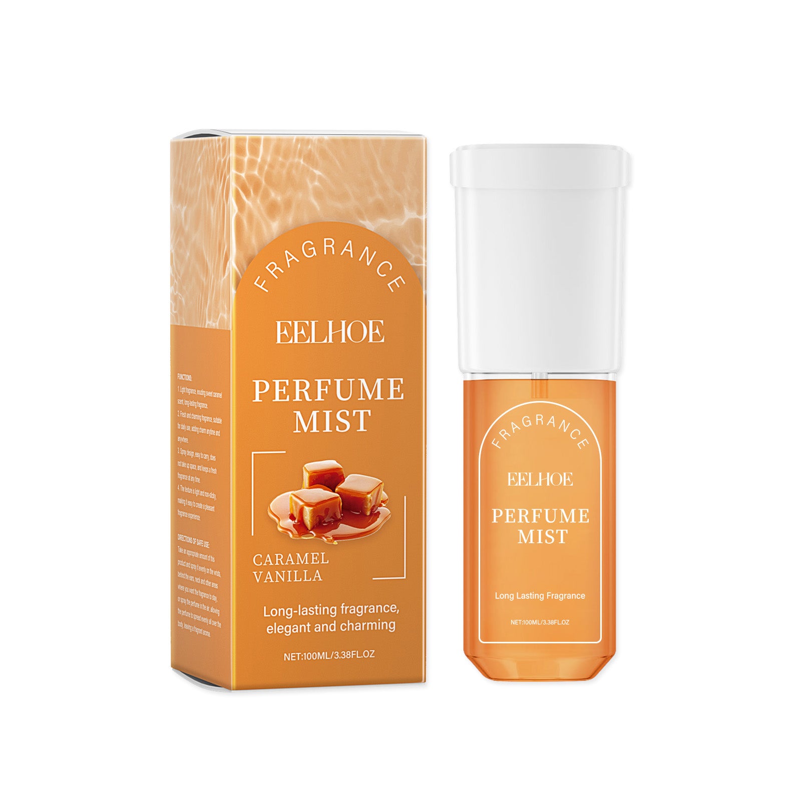 EELHOE Caramelized Vanilla Body Perfume Spray, Light Fragrance Soft Fragrance With Natural Fresh And Not Greasy Light Fragrance