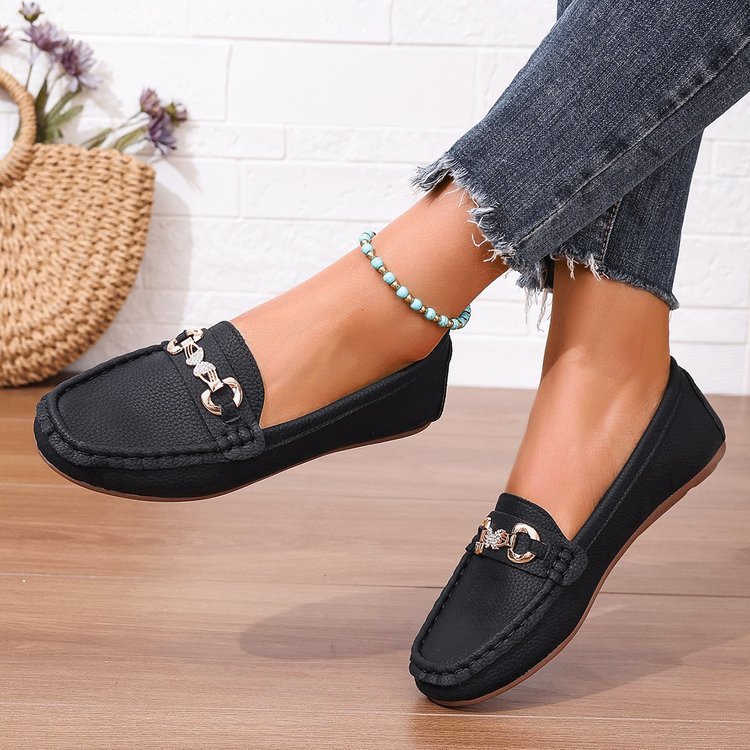 New Spring And Autumn Flat Bottom Slip-on Versatile Soft Bottom Comfortable Shallow Mouth Pumps