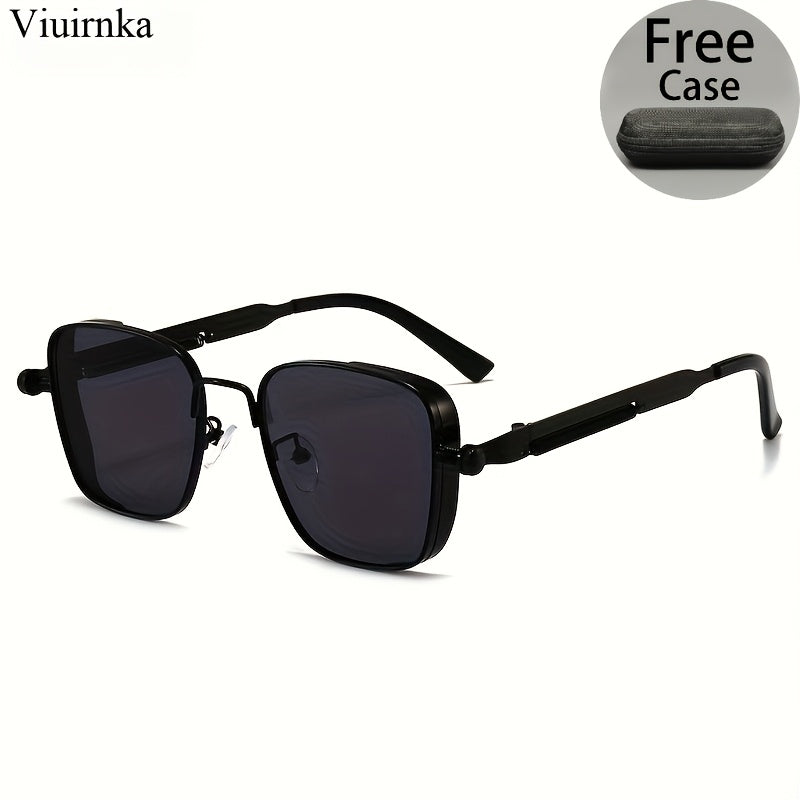 [Trendy Punk Sunglasses] Trendy Unique Reflective Punk Sunglasses | High-Quality Unisex Design with Case, Perfect for Outdoor Travel/Driving/Summer Beach Styling - Back-to-School Must-Have!