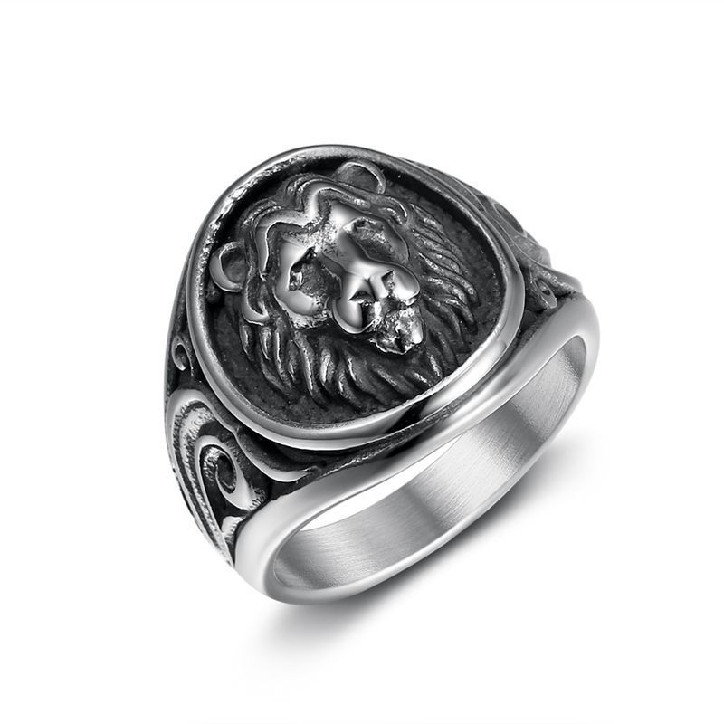 Vacuum Gold Plated Lion's Head Men's Ring