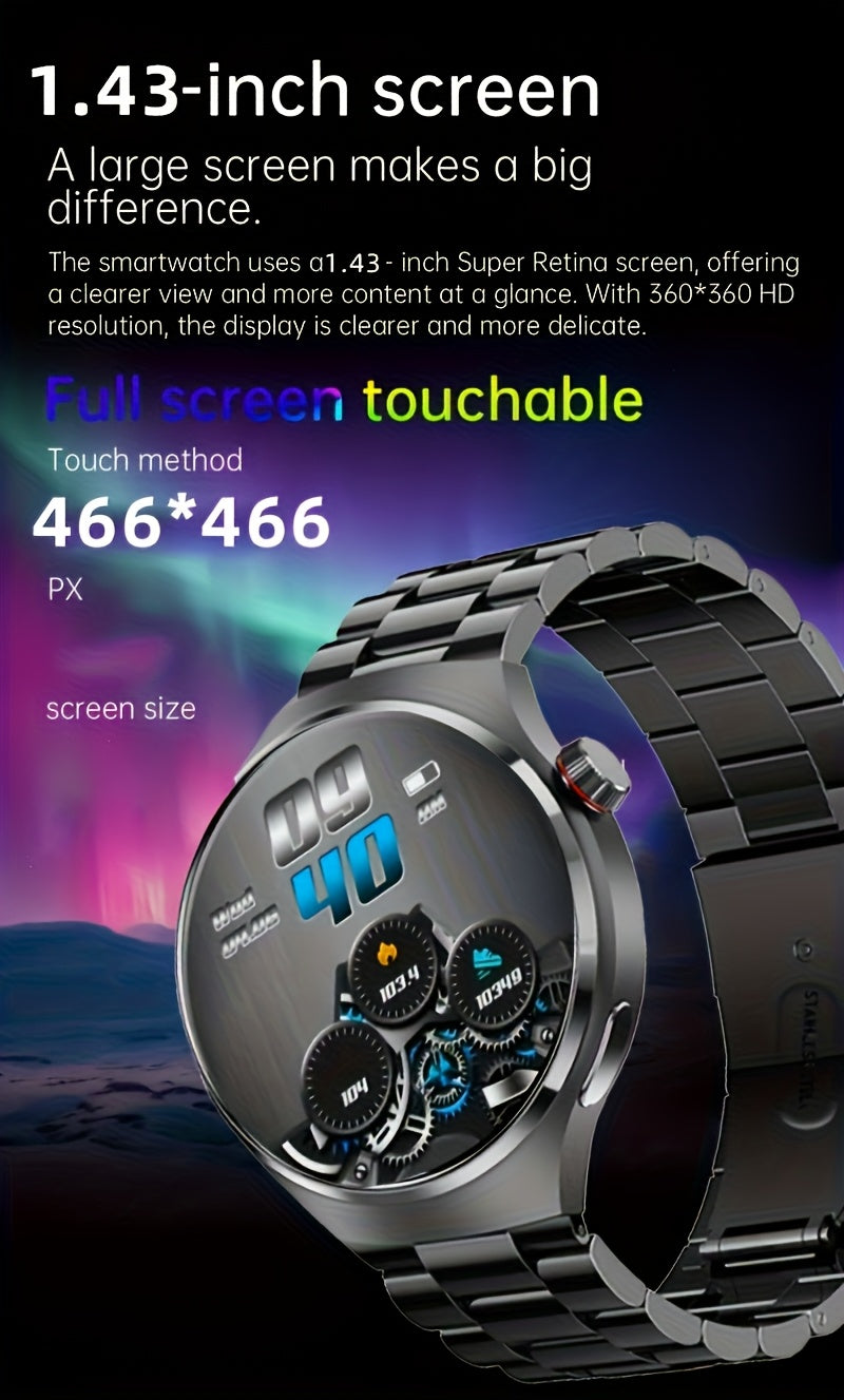 2025 Men's Smartwatch - HD TFT Display, Wireless Calling and Messaging, Android/iOS Compatible, Motion Tracker, Weather Alerts, 150+ Sport Modes, Activity Tracking, Black Silicone Strap, Modern Style, High-Quality Display