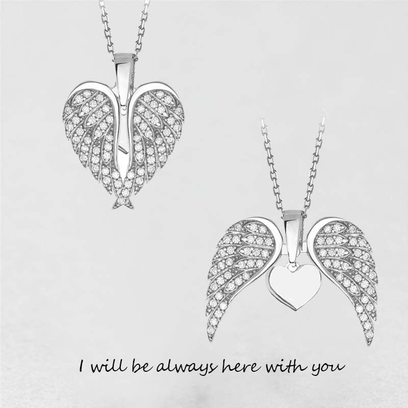 Ladies' Angel Wings Heart Pendant Necklace