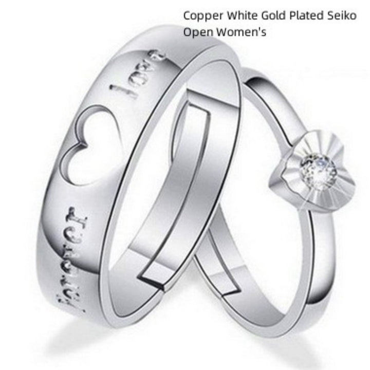 S925 Silver Couple Ring Eternal Love