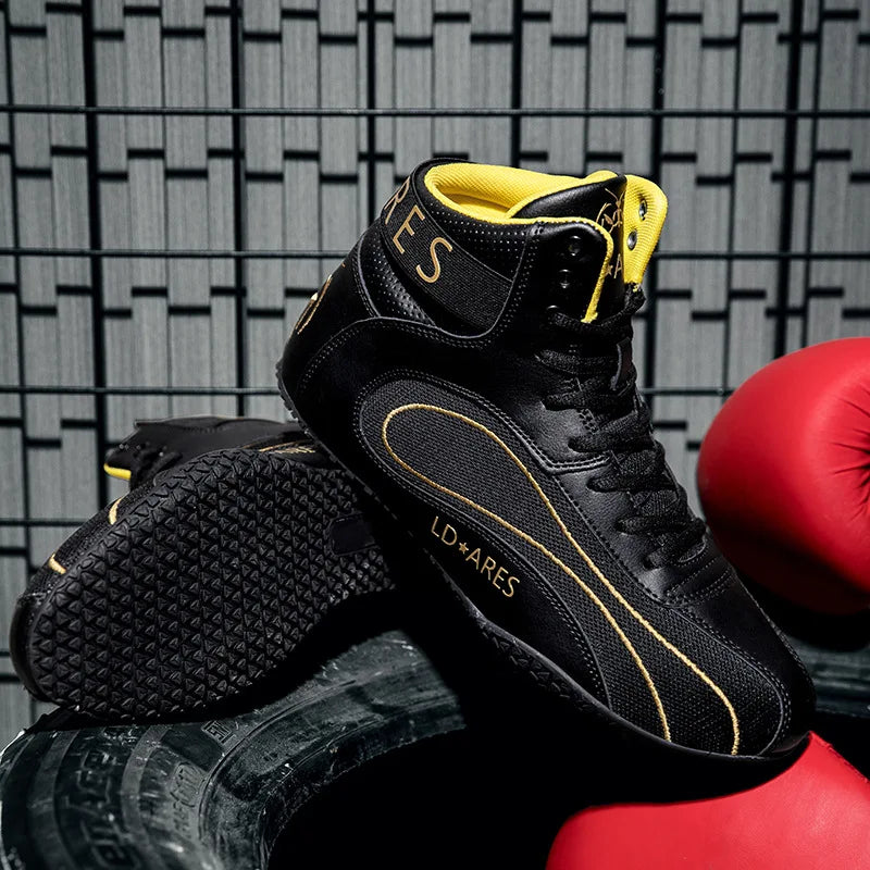 Men's Professional Non-Slip Wear-Resistant Sanda Fighting & Muay Thai Training Boxing Shoes Children's Wrestling Shoes