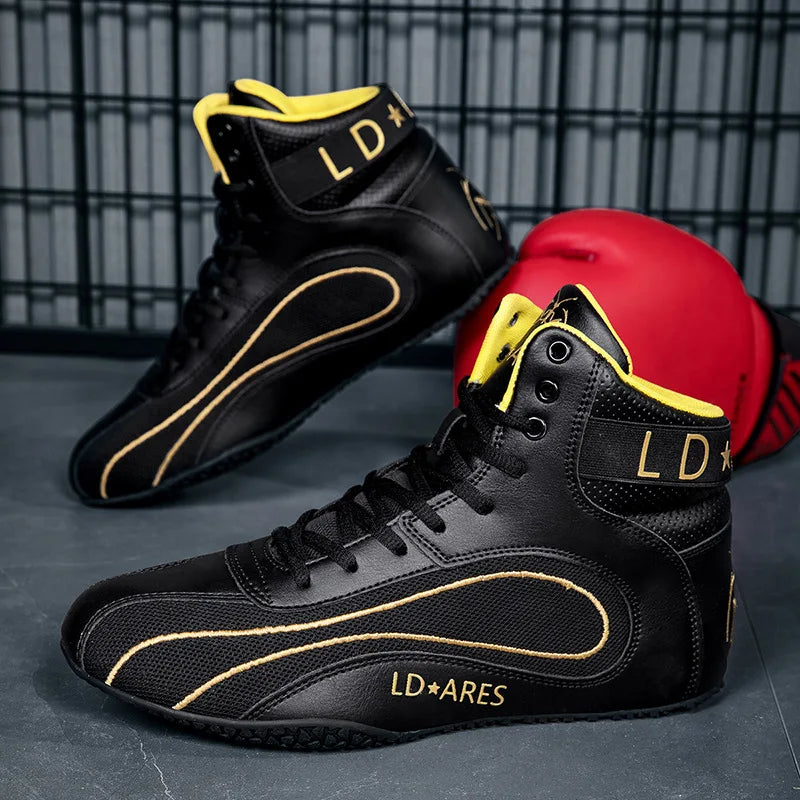Men's Professional Non-Slip Wear-Resistant Sanda Fighting & Muay Thai Training Boxing Shoes Children's Wrestling Shoes