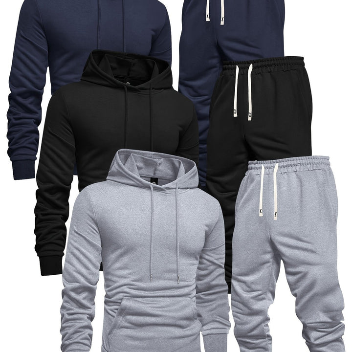 3 Sets Men's Casual Sports Hoodies Blouse And Pants