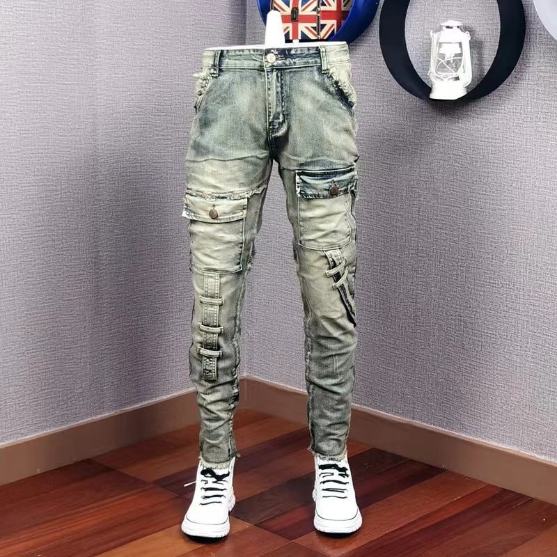 Men's Personality All-matching Fashion Casual Ripped Jeans