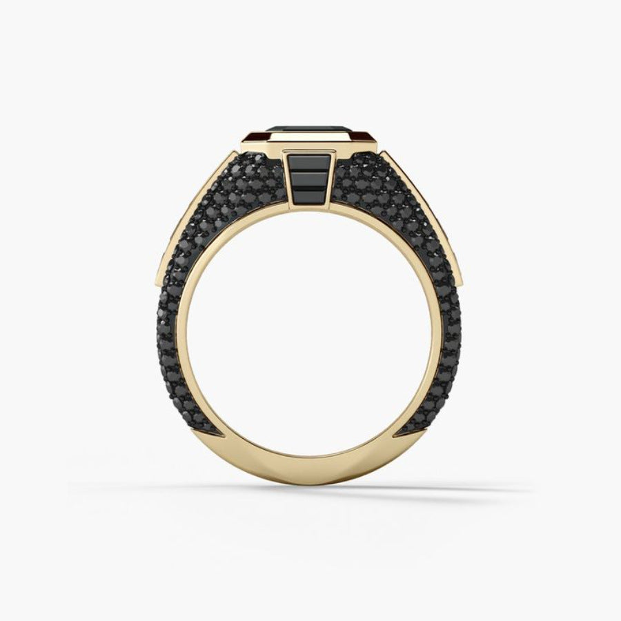 Men's Simple Alloy Inlaid Zircon Ring