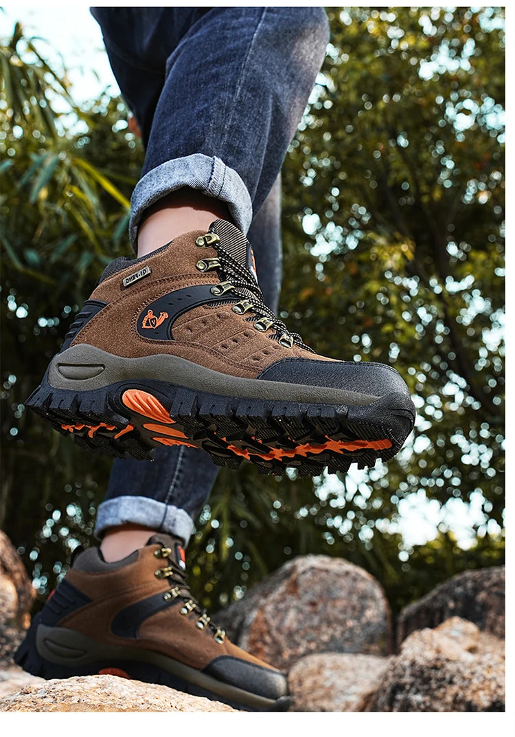 Trendy Classic Men Ankle Boots Wear Resisting Hiking Shoes Cow Suede Men Boot Comfortable Walking Sneaker For Man Tactical Shoes