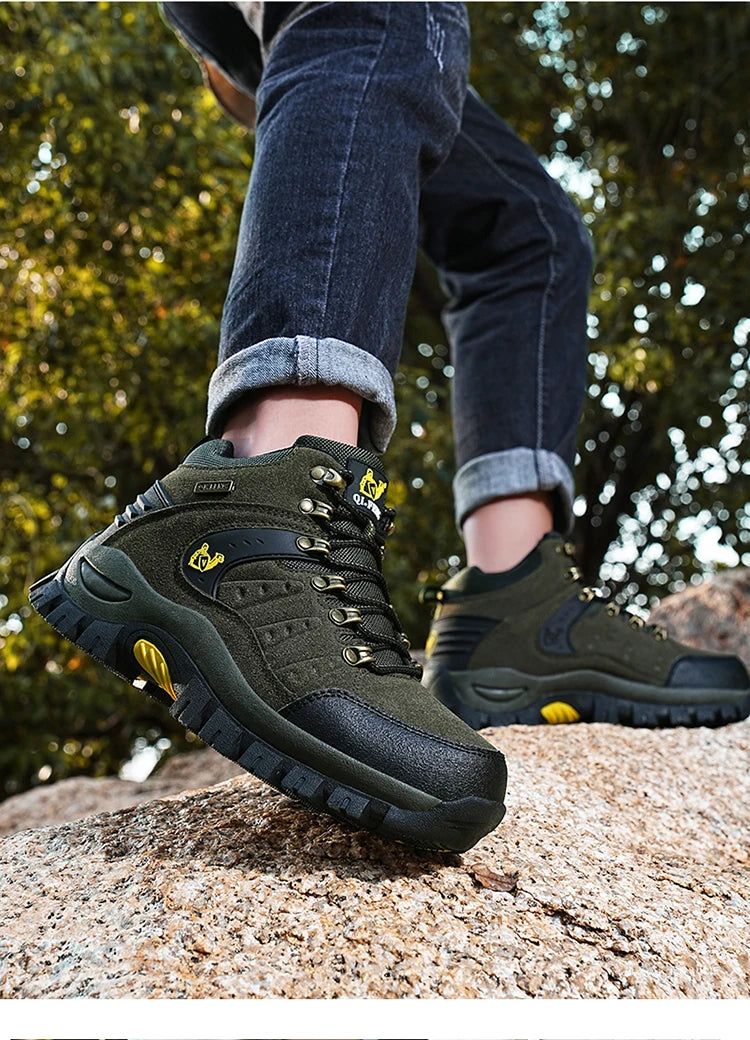 Trendy Classic Men Ankle Boots Wear Resisting Hiking Shoes Cow Suede Men Boot Comfortable Walking Sneaker For Man Tactical Shoes