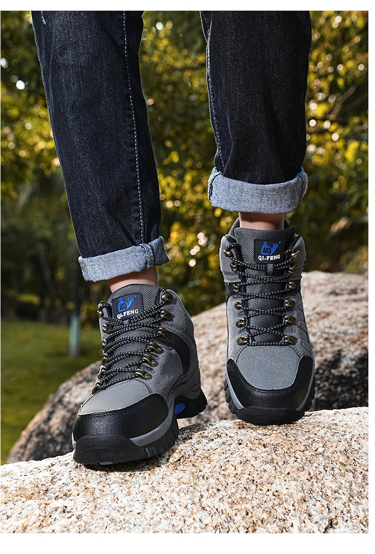 Trendy Classic Men Ankle Boots Wear Resisting Hiking Shoes Cow Suede Men Boot Comfortable Walking Sneaker For Man Tactical Shoes