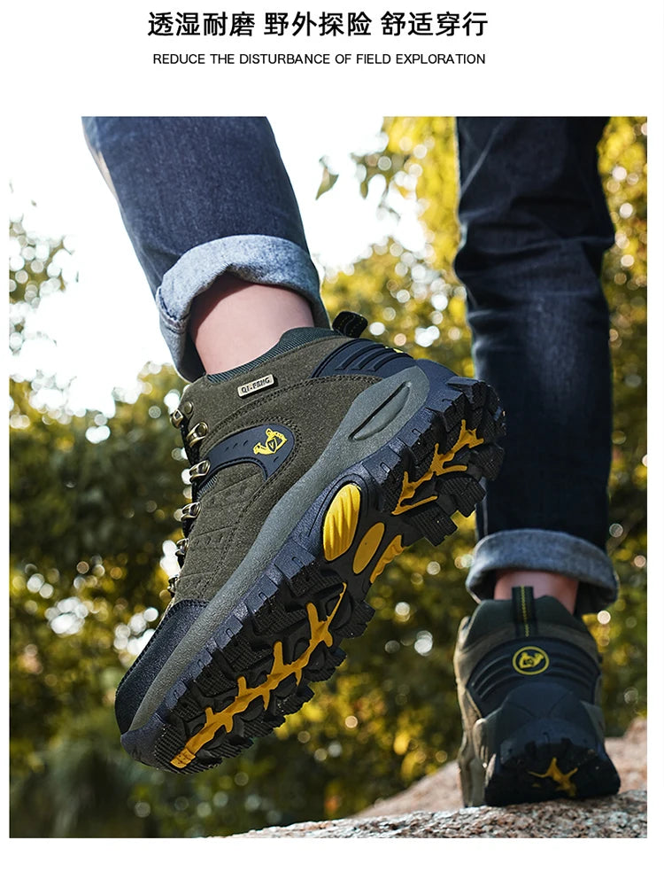 Trendy Classic Men Ankle Boots Wear Resisting Hiking Shoes Cow Suede Men Boot Comfortable Walking Sneaker For Man Tactical Shoes