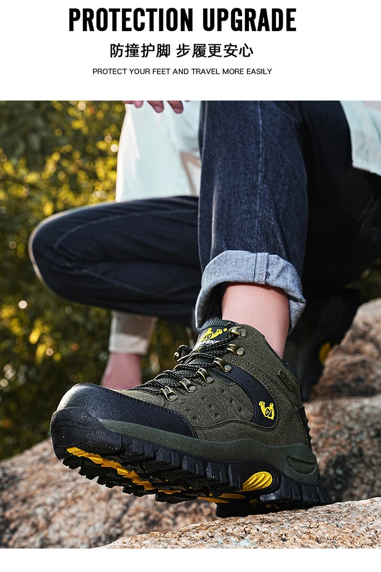 Trendy Classic Men Ankle Boots Wear Resisting Hiking Shoes Cow Suede Men Boot Comfortable Walking Sneaker For Man Tactical Shoes