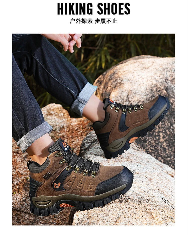 Trendy Classic Men Ankle Boots Wear Resisting Hiking Shoes Cow Suede Men Boot Comfortable Walking Sneaker For Man Tactical Shoes
