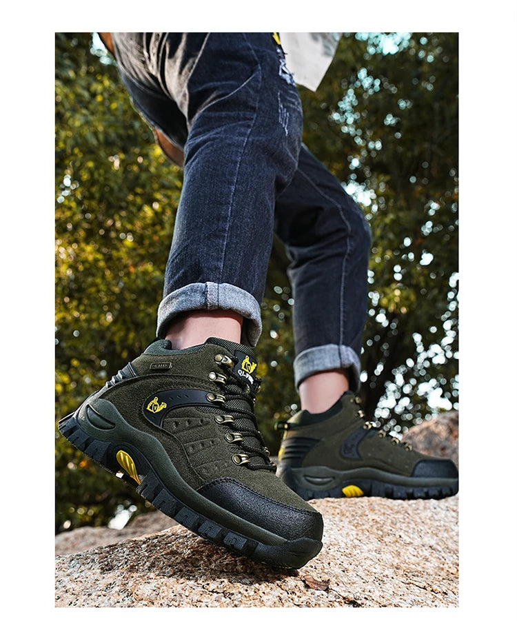 Trendy Classic Men Ankle Boots Wear Resisting Hiking Shoes Cow Suede Men Boot Comfortable Walking Sneaker For Man Tactical Shoes