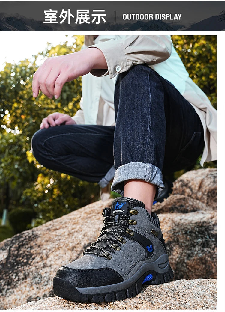 Trendy Classic Men Ankle Boots Wear Resisting Hiking Shoes Cow Suede Men Boot Comfortable Walking Sneaker For Man Tactical Shoes