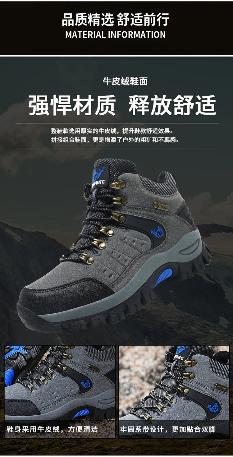 Trendy Classic Men Ankle Boots Wear Resisting Hiking Shoes Cow Suede Men Boot Comfortable Walking Sneaker For Man Tactical Shoes