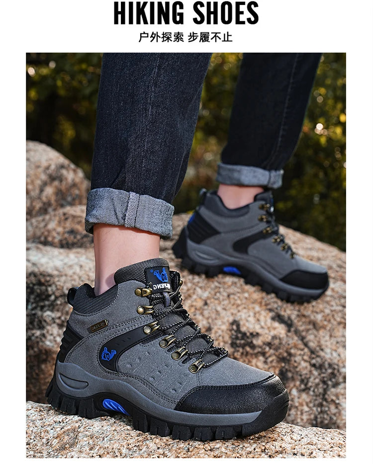 Trendy Classic Men Ankle Boots Wear Resisting Hiking Shoes Cow Suede Men Boot Comfortable Walking Sneaker For Man Tactical Shoes
