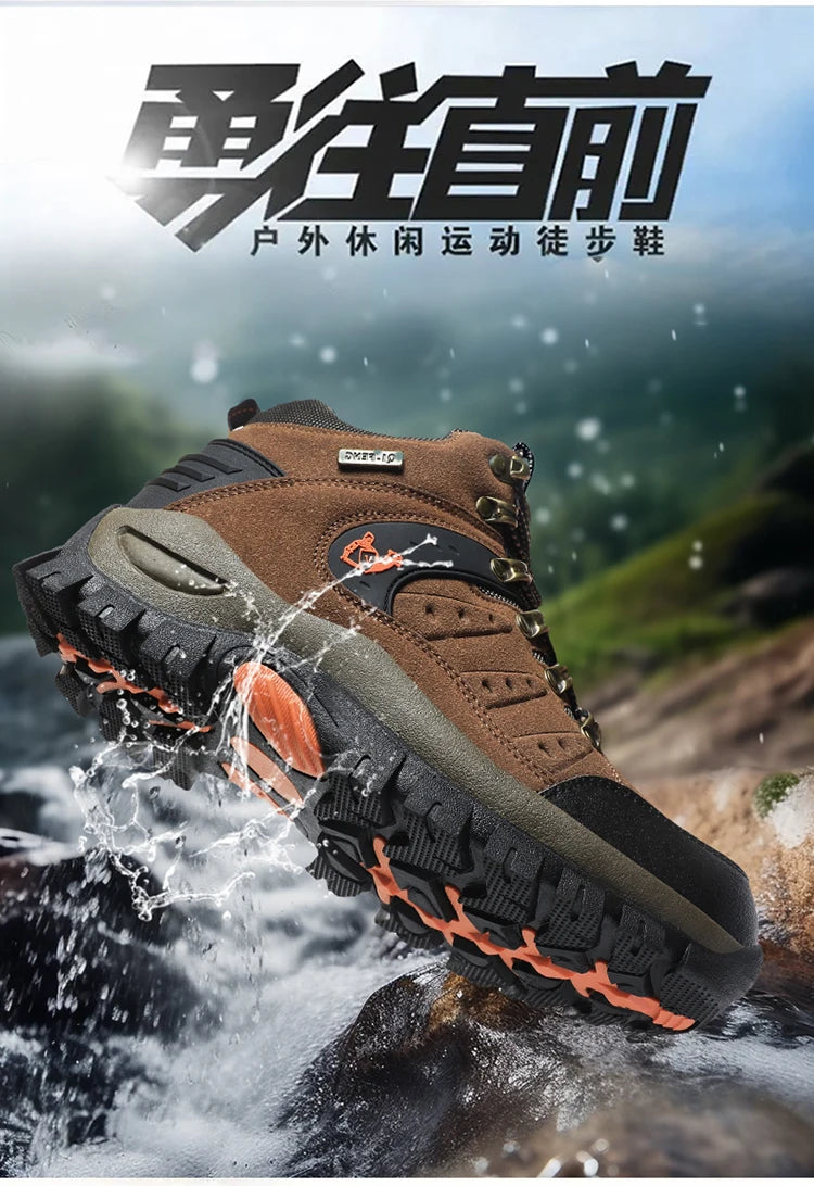 Trendy Classic Men Ankle Boots Wear Resisting Hiking Shoes Cow Suede Men Boot Comfortable Walking Sneaker For Man Tactical Shoes