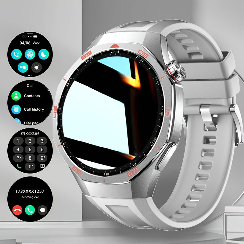 2025 Men's Smartwatch - HD TFT Display, Wireless Calling and Messaging, Android/iOS Compatible, Motion Tracker, Weather Alerts, 150+ Sport Modes, Activity Tracking, Black Silicone Strap, Modern Style, High-Quality Display