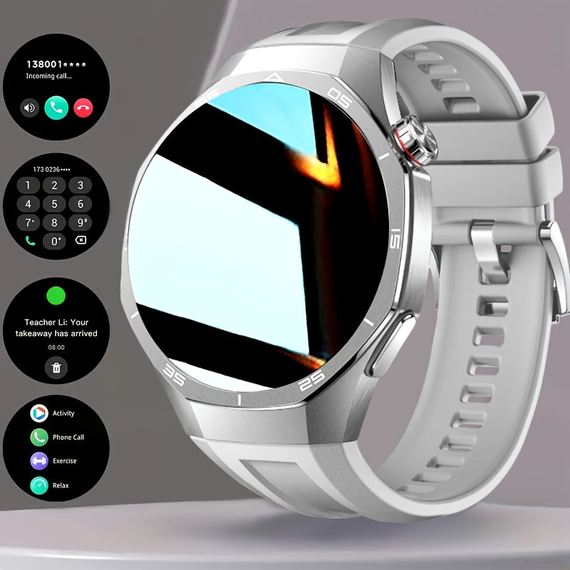 2025 Men's Smartwatch - HD TFT Display, Wireless Calling and Messaging, Android/iOS Compatible, Motion Tracker, Weather Alerts, 150+ Sport Modes, Activity Tracking, Black Silicone Strap, Modern Style, High-Quality Display