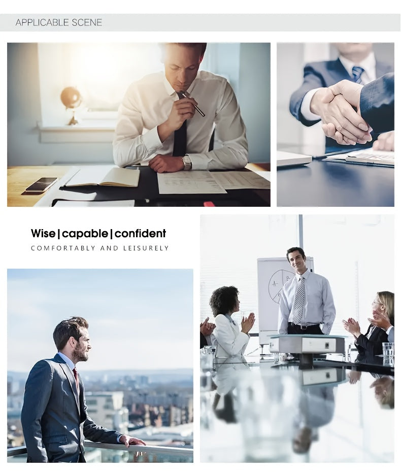 2pcs Autumn New Business Casual Formal Long Sleeve Shirt Slim Fit Open Collar Men's Long Sleeve Shirt