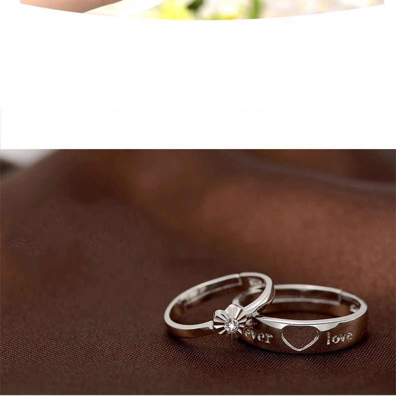 S925 Silver Couple Ring Eternal Love