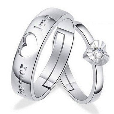 S925 Silver Couple Ring Eternal Love