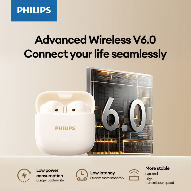 2025 Philips TAT1420 U - Shaped Patented Fit Long - Wear Wireless Earbuds Users Office Study Comfort