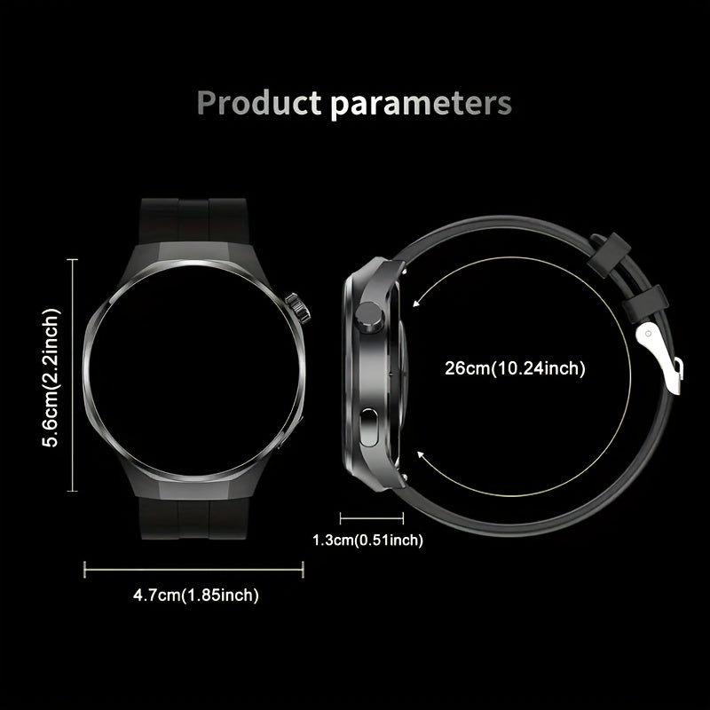 2025 Men's Smartwatch - HD TFT Display, Wireless Calling and Messaging, Android/iOS Compatible, Motion Tracker, Weather Alerts, 150+ Sport Modes, Activity Tracking, Black Silicone Strap, Modern Style, High-Quality Display