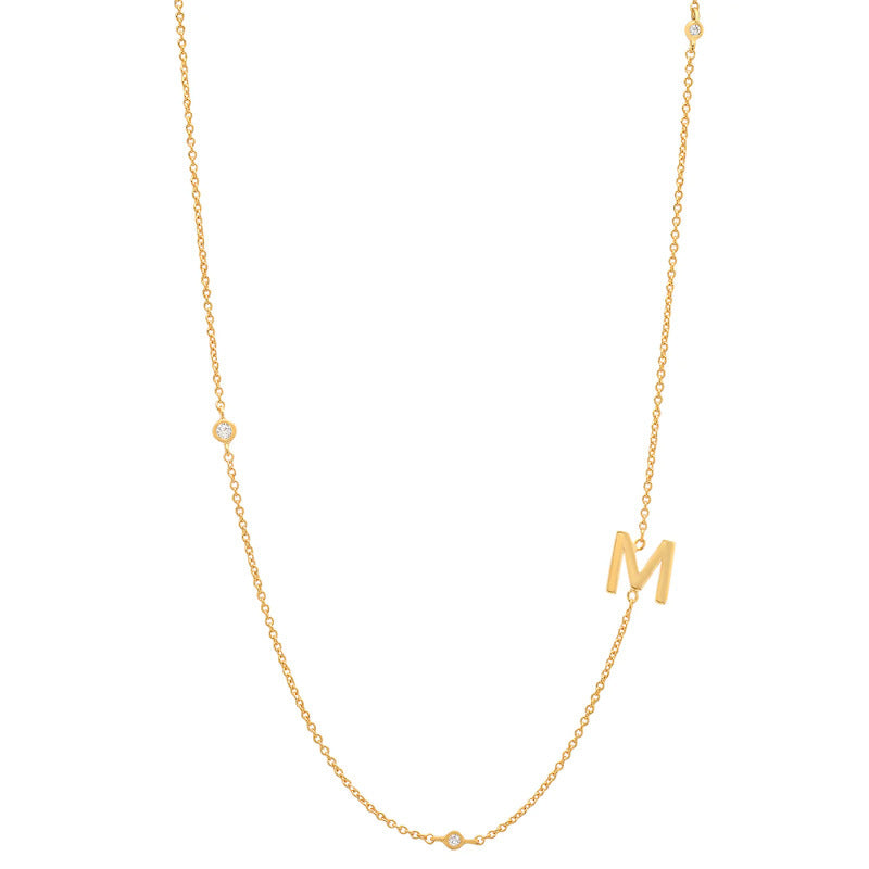 18K Gold Plated 26 Letter Stainless Steel Necklace