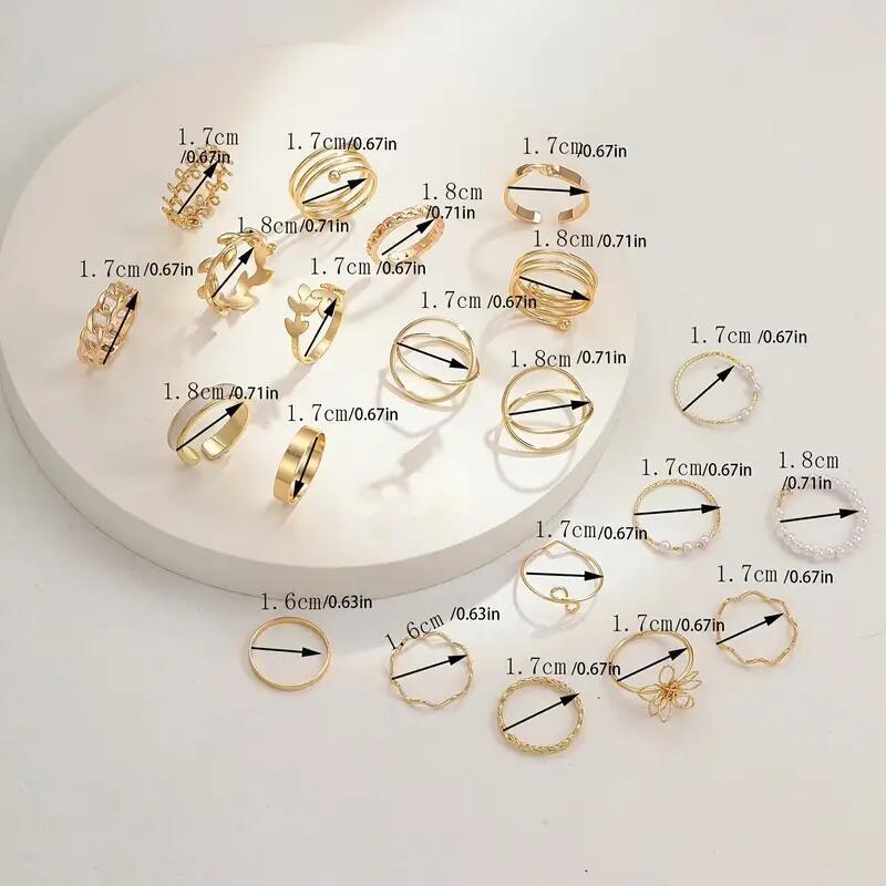 Women's Creative Simple Elegant Ring Earrings Suit