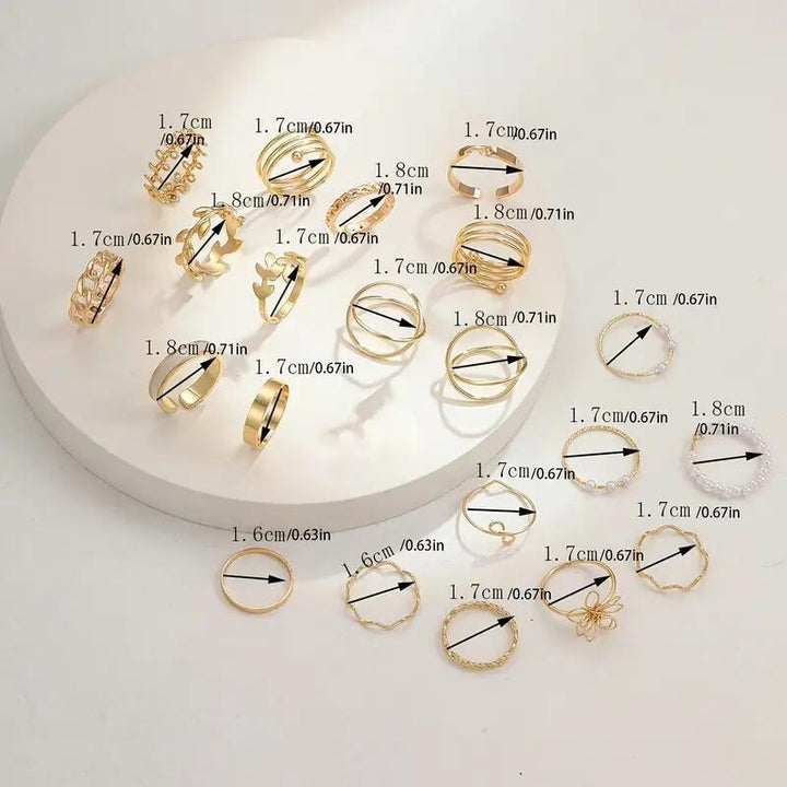 Women's Creative Simple Elegant Ring Earrings Suit