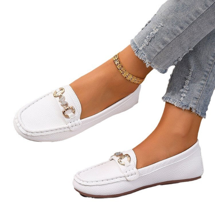 New Spring And Autumn Flat Bottom Slip-on Versatile Soft Bottom Comfortable Shallow Mouth Pumps